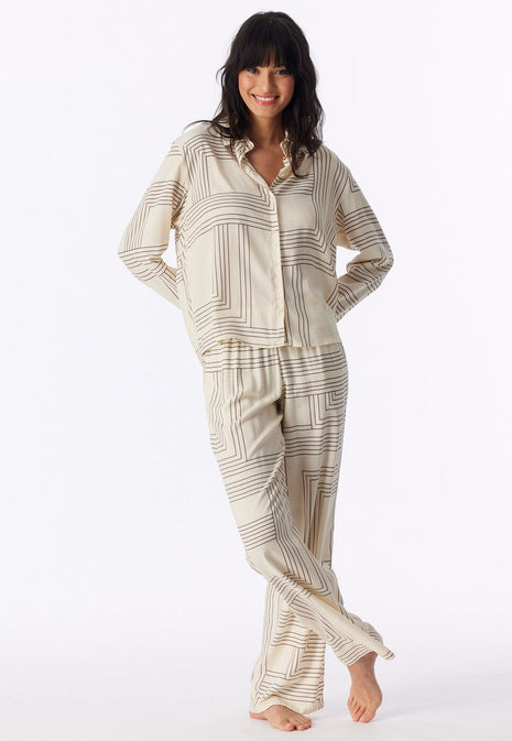 Schiesser pyjama long selected premium seasalt dames - afbeelding 1