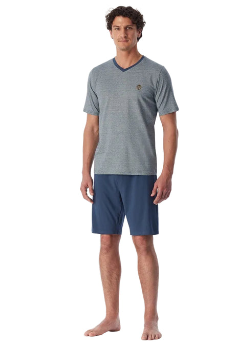 Schiesser pyjama short 95/5 deep blue heren - afbeelding 1