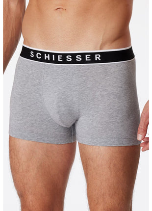 Schiesser short 3 pack 95/5 organic cotton boxer briefs grey melange heren
