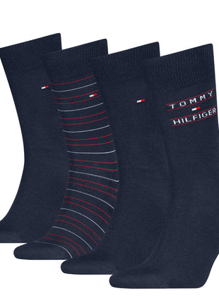 Tommy Hilfiger sokken 4 paar tin giftbox sock blue - afbeelding 2
